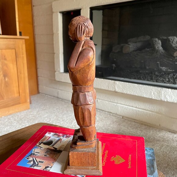 Vintage Wood Carved Man Figure Farmer Peasant Primitive Rustic Folk Art - Picture 3 of 10